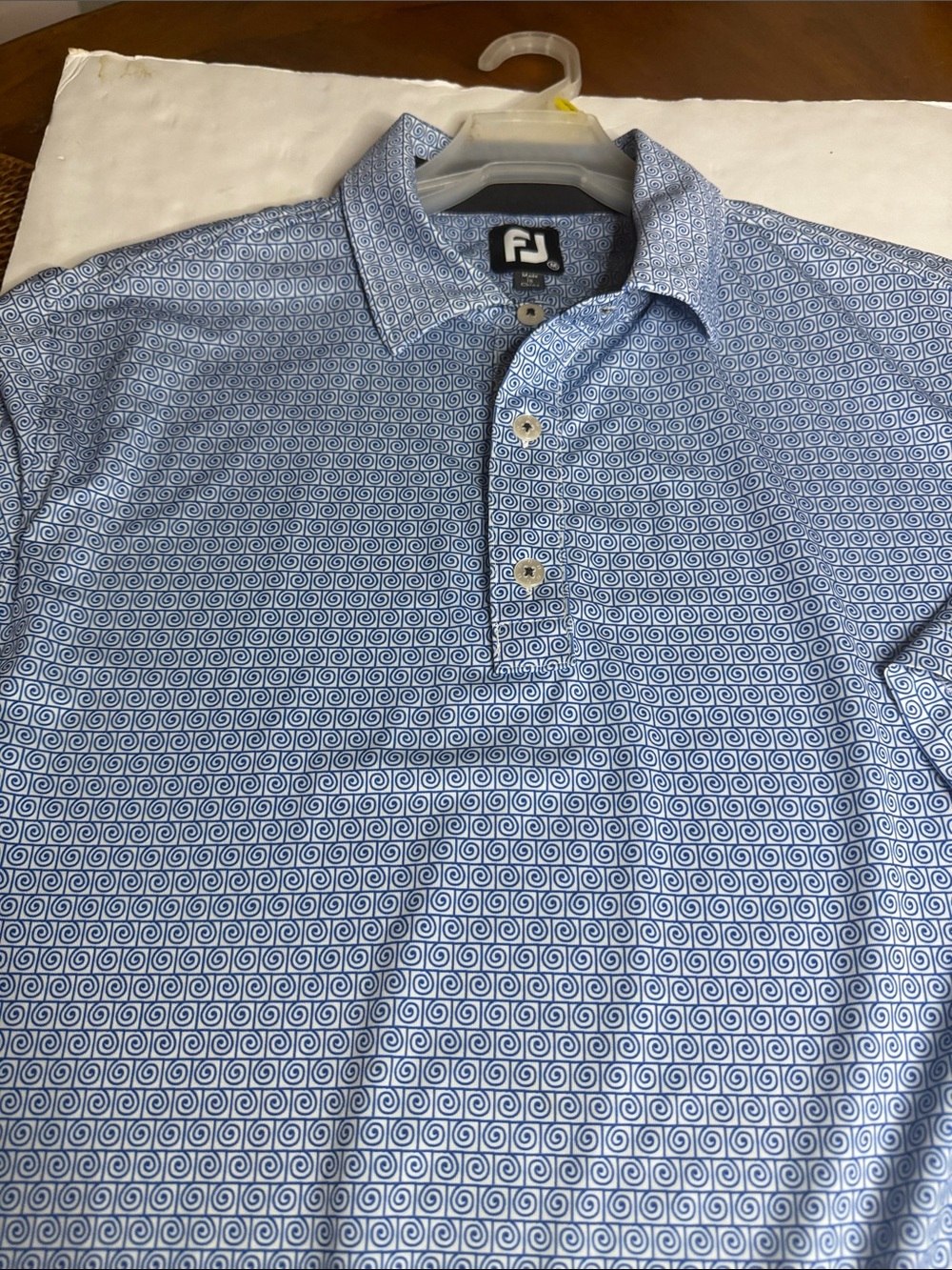 FootJoy Light Blue Micro-Pattern Performance Polo size M